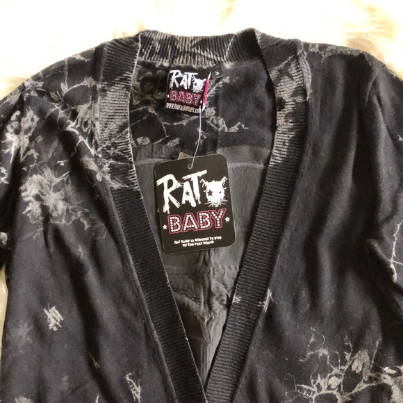 NWT Rat Baby Glitz Grunge Street Couture Cardigan - Picture 3 of 16